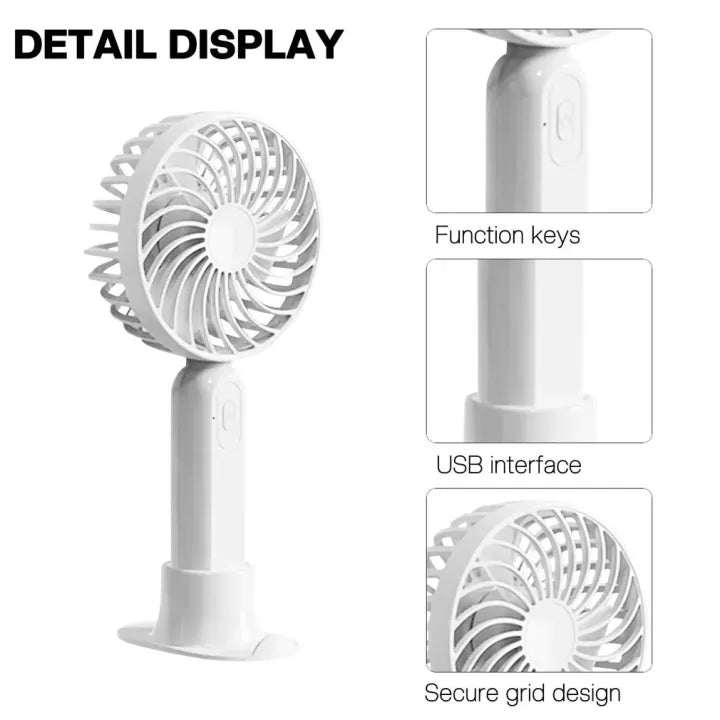 High speed powerful small fan handheld fan USB silent portable fan