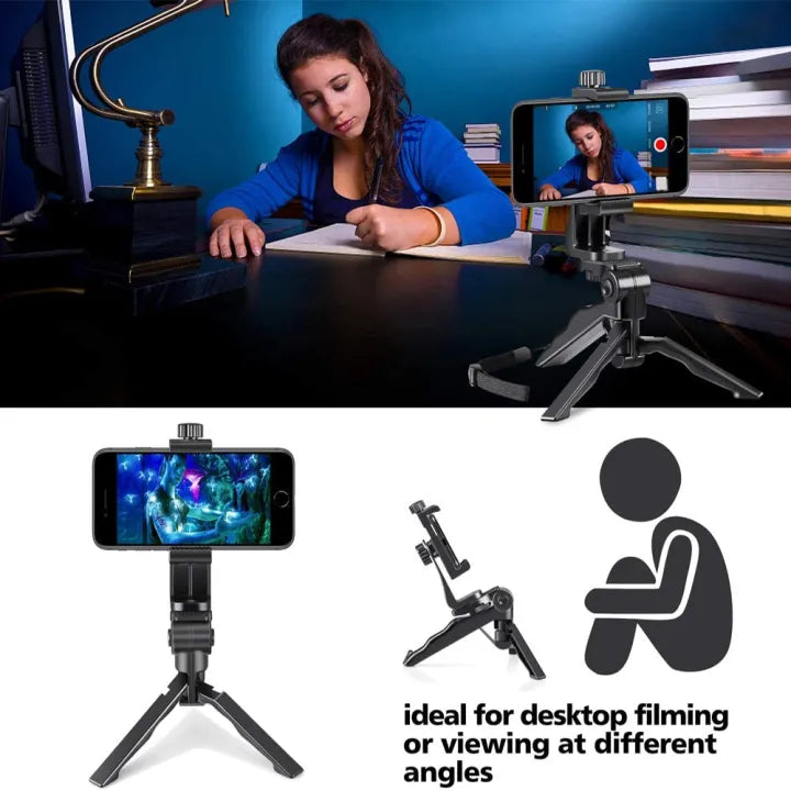 Mini Smartphone Tripod Grip Stabilizer Portable 2 in 1 Handheld Gimbal Stabilizer Tripod Desktop Phone Holder