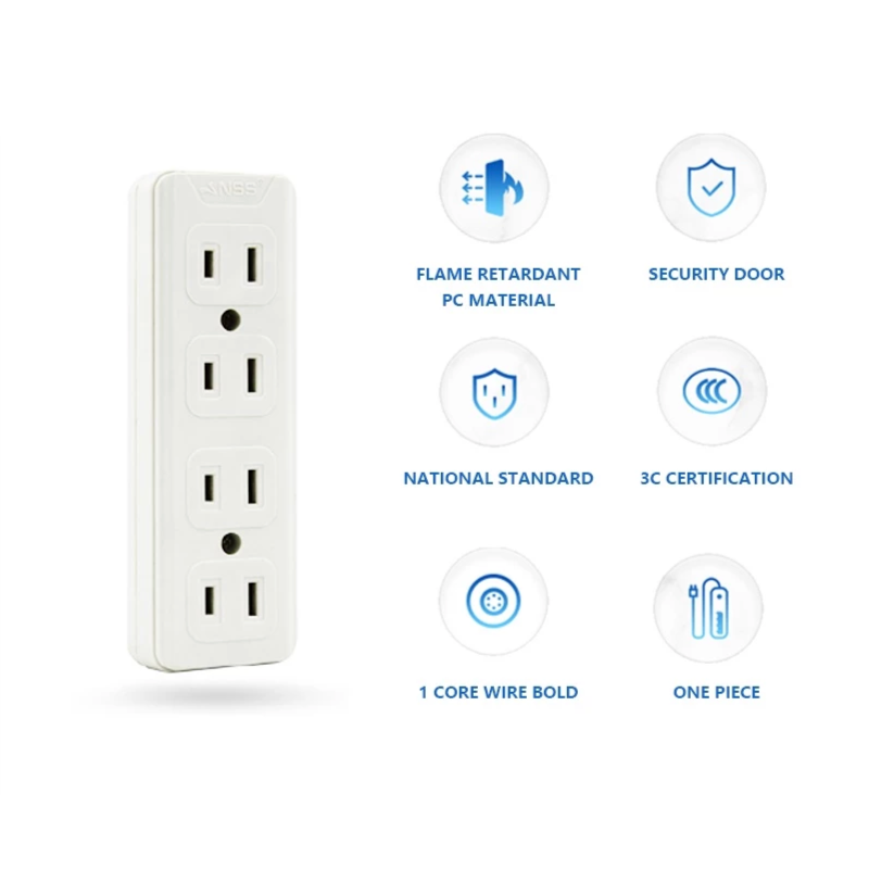 Power Strip Surge Protector Extension Cord with 4 Outlets 5m Power Cord Extension Outlets 9179